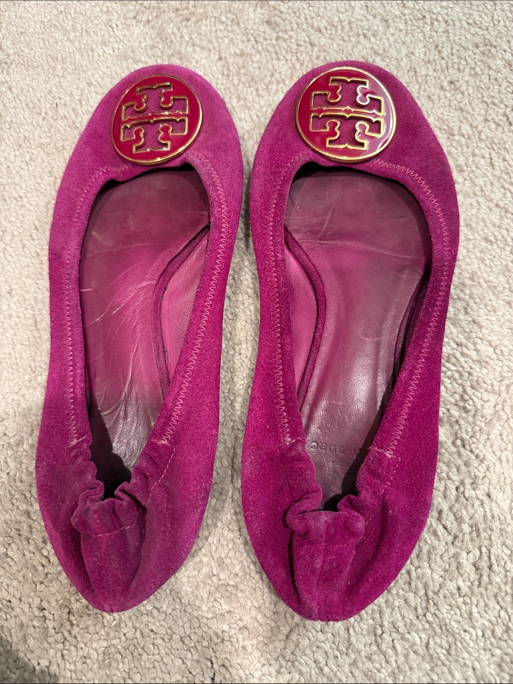 TORY BURCH Maroon Flats Sz 8 - Picture 6 of 6